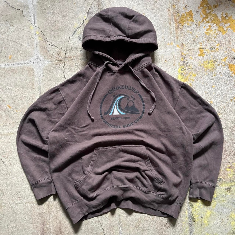 Vintage Y2k Quiksilver Brown Surf Hoodie – Size L